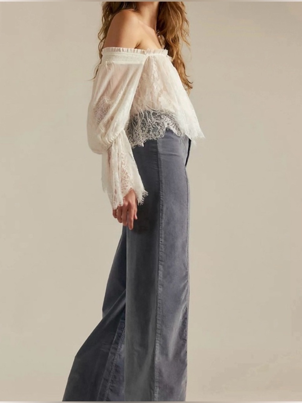 We The Free NEW Libre Wide-Leg Jeans In Mockingbird Light Grey Blue High Waisted - Picture 4 of 6